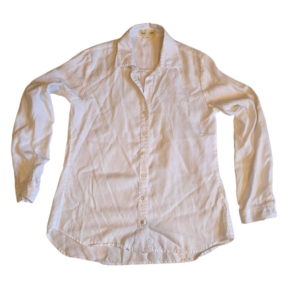 Cloth & Stone White Tencel Lyocell Button Down‎ Shirt Women's XS